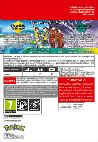 Pokemon Edition Epée Ou Edition Bouclier - Dlc - Pass D'extension